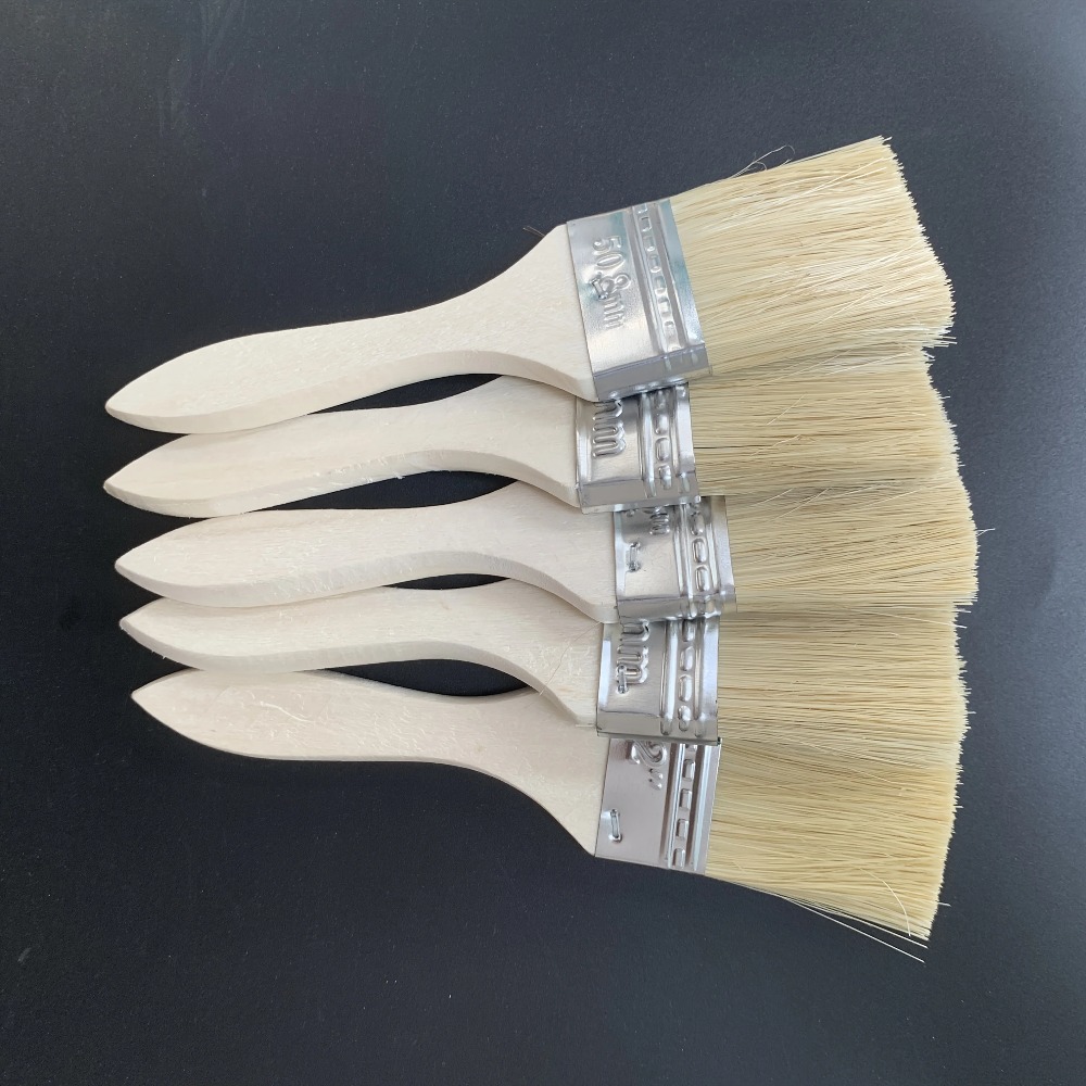 Wood Stain Brush - Houten verfkwastenset met ergonomische kalebasknophandgreep, 2-inch