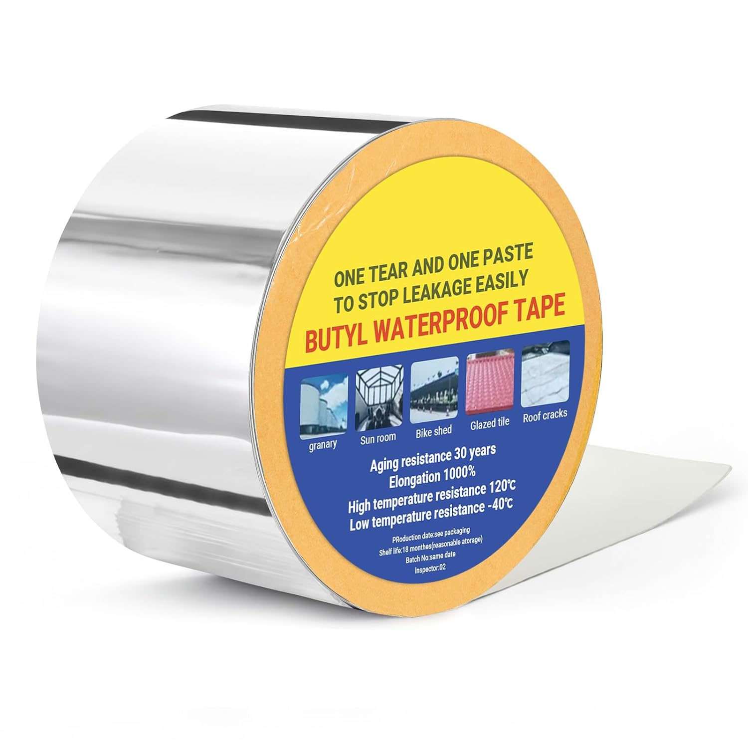 Roof Sealant Patch - 4 inch x 100ft Butyltape, aluminium