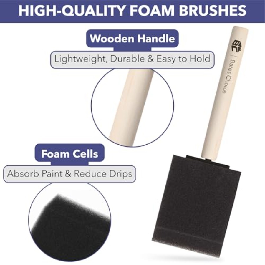 Bates- Foam Paint Brushes, 2 i - Wood Stain Brush recensie en prijs