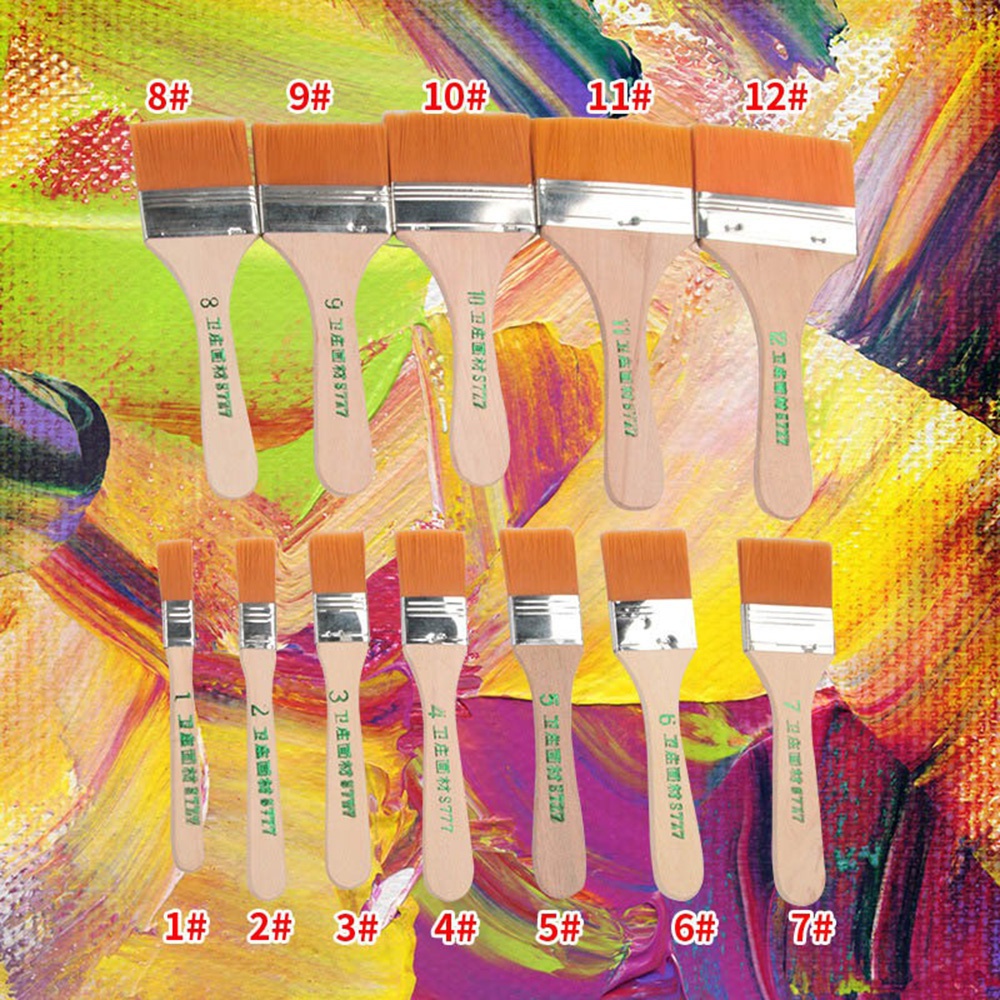 12 Stuks Nylon Penselen Groot  - Wood Stain Brush recensie en prijs