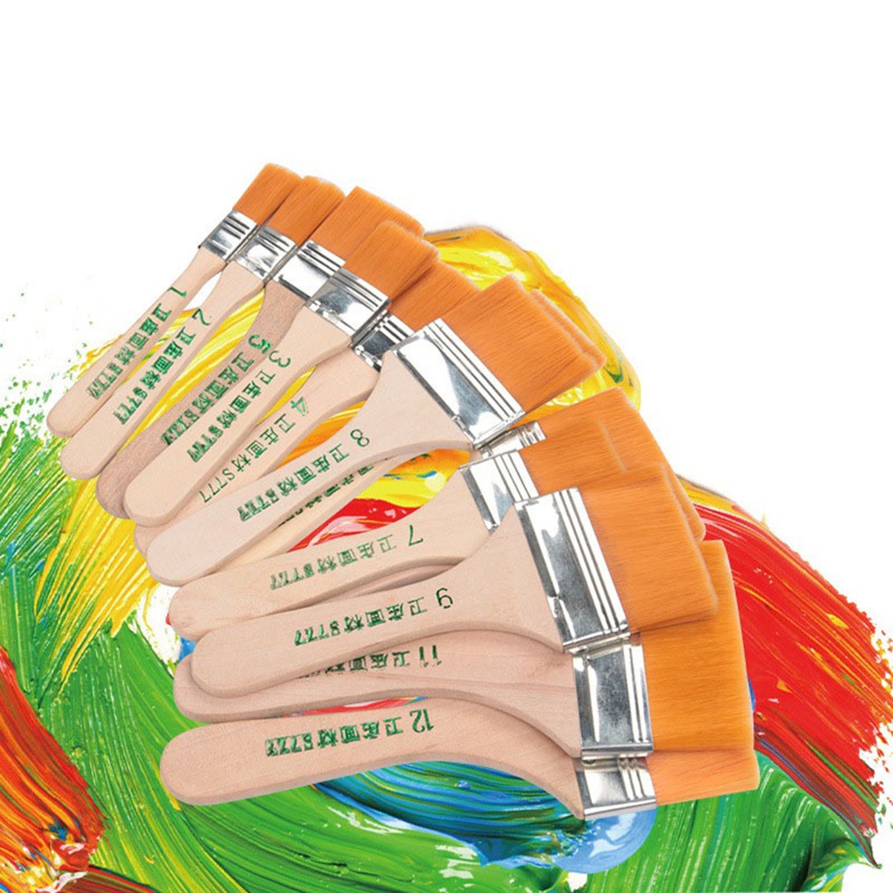 12 Stuks Nylon Penselen Groot  - Wood Stain Brush recensie en prijs